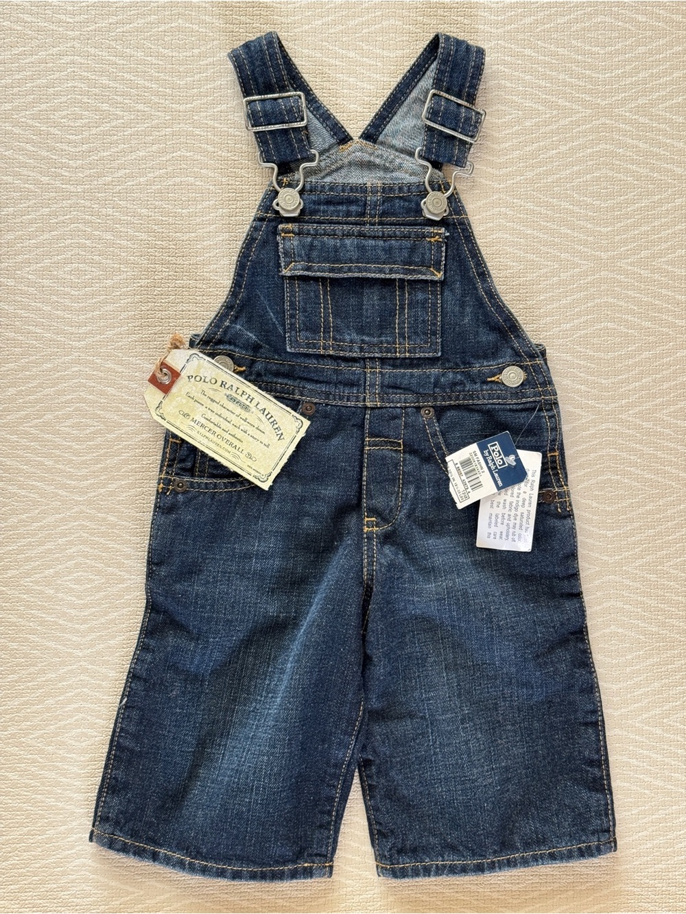 Ralph Lauren Dark Blue Baby Boy/ Baby Girl Denim Overalls 12m